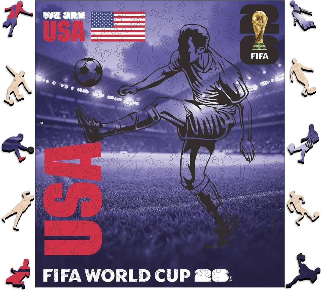 FIFA WorldCup2026 Wood Jigsaw Puzzle Gift for SoccerFan-WeAreUSA 200Pcs