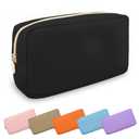 UIXIZQ Waterproof Small Makeup Pouch for Purse,Nylon Travel Toiletry Storage Pouch Cute Preppy Cosmetic Bag for Women Girl,Waterproof Makeup Organizer Skincare Bag Purse with Zipper(Small-Black)