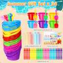Chivao 60 Pcs Pool Beach Party Favors Summer Gift Bulk Include Sand Bucket Beach Shovels Bubble Wands Sidewalk Chalks End of Year Gifts from Teachers Party Favor Classroom Summer Activities Prizes
