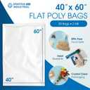 40" X 60" Open-End Flat Poly Bags (50 Count) - 2 Mil Clear Plastic Bags
