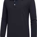 Scrub Shirt for Men Lab Medical Polo Nurse Doctor Stand Up Collared Long Sleeve Medicine Work Top (Black, XXL)