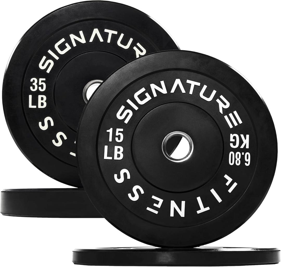 Fitvids Olympic Bumper Plates Set, 2" Weight Plates for Strength Training & Weightlifting, Paris or Set or Set with Barbell, Multiple Options (Black)
