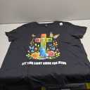 Christian Glow-for Jesus Let Your Light Shine Faith Cross T-Shirt, Black, 3X