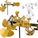 Handmade Metal Drummer Windmill, Rock Art Sculptures, Wind-Powered Kinetic Figurines, Wind Spinners for Garden Yard Lawn Patio Decor, Unique Drummer Statue Gift for Music Lovers (Large)