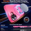 MOZOTER for iPhone 17 Case with Kickstand,[Compatible with MagSafe] [12FT Military Grade Protection] Slim Translucent Matte Shockproof Phone Case,6.3",Rosered