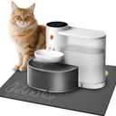 Smart Pet Water Fountain, 3.5L/118oz Large Capacity Automatic Water Dispenser Filterless Wireless Cat Water Fountain for Cats & Small Dogs, Ultra-Quiet with Water Absorbent Pad (white)