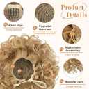 PEACOCO Messy Bun Short Curly Ponytail Extension Elastic Drawstring Loose Hair Bun Hair Pieces for Women with Thinning Hair High Temperature Synthetic Fiber Hair Bun Extension 80g, Light Golden Blonde