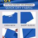 Zaclotre Girls Crop Tops Batwing Short Sleeve T Shirt Quick Dry Drop Shoulder Basic Tees Workout Athletic Shirts (Blue)