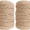SHEUTSAN 2 Pack Jute Twine Rope, 1/4 Inch, 328 Ft Hemp Rope for DIY, Art, Home Decor
