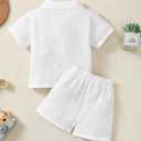 Toddler Baby Boy Clothes Summer Outfits Cotton Short Sleeve T-Shirt Dinosaurs Shorts Set Boy Clothes Outfits Set (White), 2-3Y
