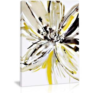 Yellow Flower Wall Art Yellow and Gray Wall Decor Modern Abstract Canvas Painting Prints Pictures Artwork Home Decor For Kitchen Living Room Dining Room J199