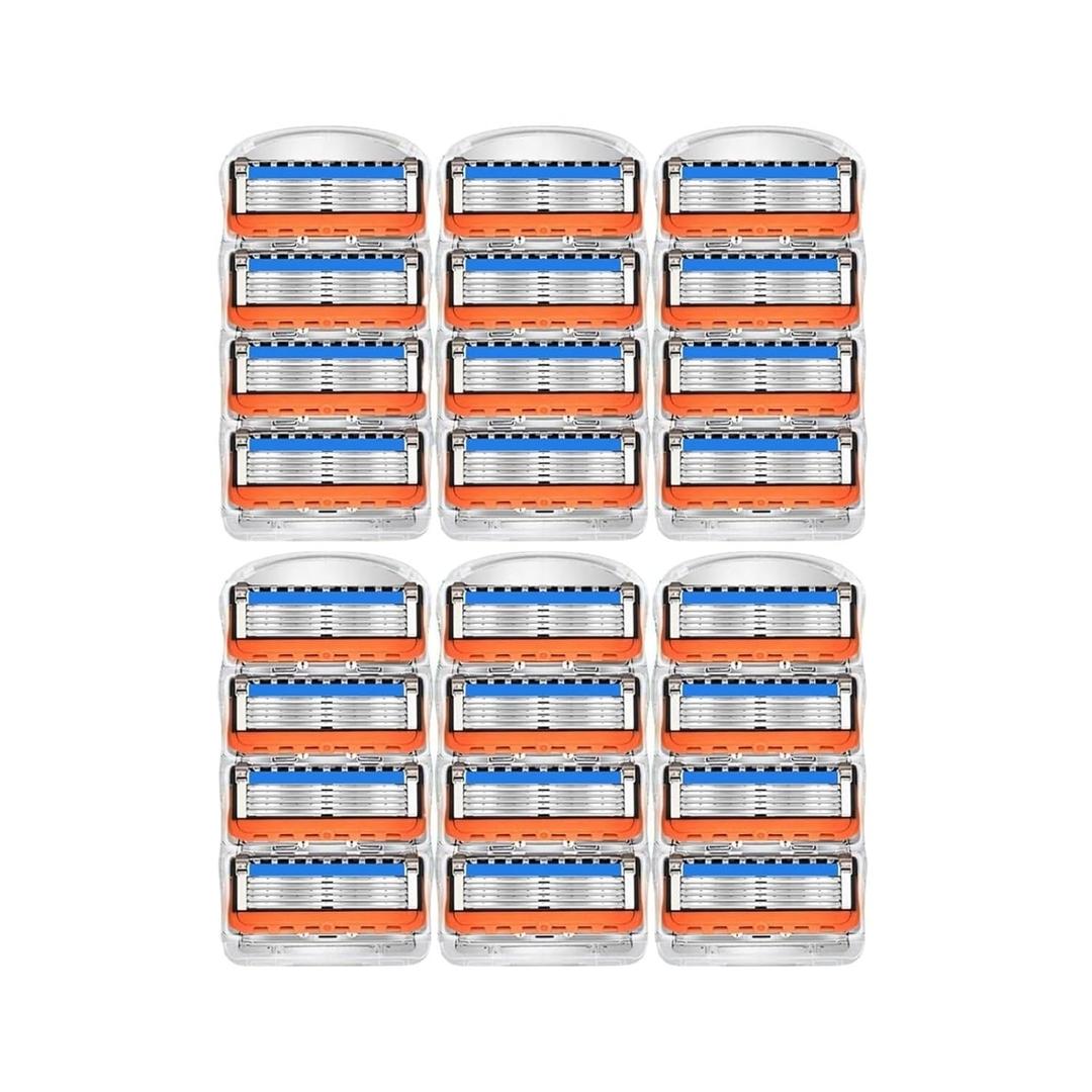 Manual Razor For Men Five Layers Blades Men Shaving Stainless Steel Blades, Compatible For Fusion5(24 pcs blade)
