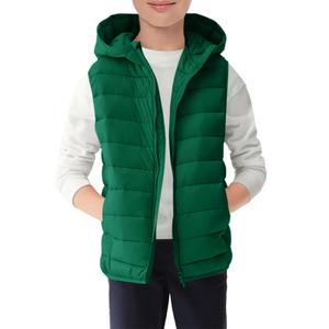 Haloumoning Boys Puffer Vest Kids Sleeveless Zip Up Jackets (Green)