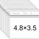 Clear Plastic Horizontal Badge Holder - Coideal 12 Pcs Thick Name Tag ID Card Protector Holders Large Transparent Sleeve Waterproof (4.8 x 3.5 Inch)