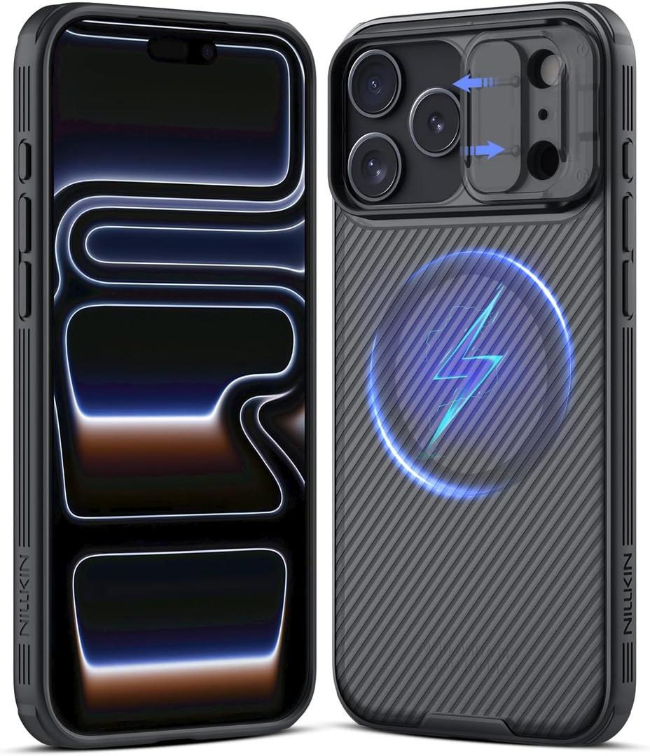 Nillkin for iPhone 17 Pro Magnetic Case with Camera Cover,Slim,Shockproof,Protective,CamShield Pro 17 Pro 5G Case 6.3 (Gray)
