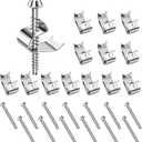 Dreyoo 14 Pack Sink Clips Kit, Undermount Sink Clips Compatible with Moen/Elkay Bathroom Counter, for Countertops up to 1-1/2" Thick, U Channel Brackets Top Mount Kit Support (Silver)