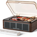 CARONSORT CD Player with Speakers Bluetooth Nostalgic Retro Portable CD Players for Home Wood Music Player FM Radio for HomeWired and Remote ControlWalnut Brown