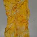 LIGHT DOT Women's Summer Printed Maxi Dress Spaghetti Strap Bodycon Ruched Cocktail Dress Mesh Layered (Yellow, S)