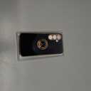 LeYi for Samsung Galaxy S24-FE Case: with 2 Pack Tempered Glass Screen Protector and 360 Rotatable Ring Holder Magnetic Kickstand, Plating Rose Gold Edge Funda para Galaxy S24FE 5G Case, Black