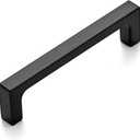 Ravinte 1 Pack Solid 3-3/4 Inch Kitchen Square Cabinet Handles Matte Black Pulls Drawer Pulls Kitchen Cabinet Hardware Flat Black Handles