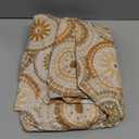 LIBERECOO Round Fitted Tablecloth with Elastic, Flannel Backed Vinyl Tablecloths for 45" - 56" Tables, Waterproof Wipeable Reusable Plastic Table Cloth for Indoor & Outdoor, Boho Sunburst Medallion