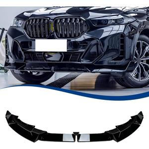 G06 LCI Front Lip Compatible with BMW 2024-2026 X6 G06 M-Sport Model Gloss Black Bumper Spoiler Air Splitter