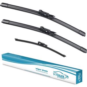 OEM Windshield Wiper Blades Replacement for BMW X1 2012 2013 2014 2015 Mercedes-Benz GLA250 2015, All Weather Original Factory Quality Front & Rear Wipers Set 24"+19"+12" (Pack of 3)