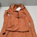 MEROKEETY Womens Long Sleeve V Neck Sweater Dress 2026 Button Ribbed Knit Elegant Maxi Winter Dresses, Caramel, Small