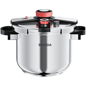 Stainless Steel Pressure Cooker Secure locking System, One Hand System, Cookware, Pots and Pans, Kitchen, Dishwasher Safe, Steam Rack Included (8 Quarts)