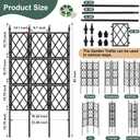 5.25FT Garden Trellis Support Fence,Metal Wall Lattice Climbing Frame for Climbing Plants Outdoor, Black Iron Pipe Fence for Potted Plants Indoor for Ivy Vines Vegetable Flower, Patio, Lawn, Yard