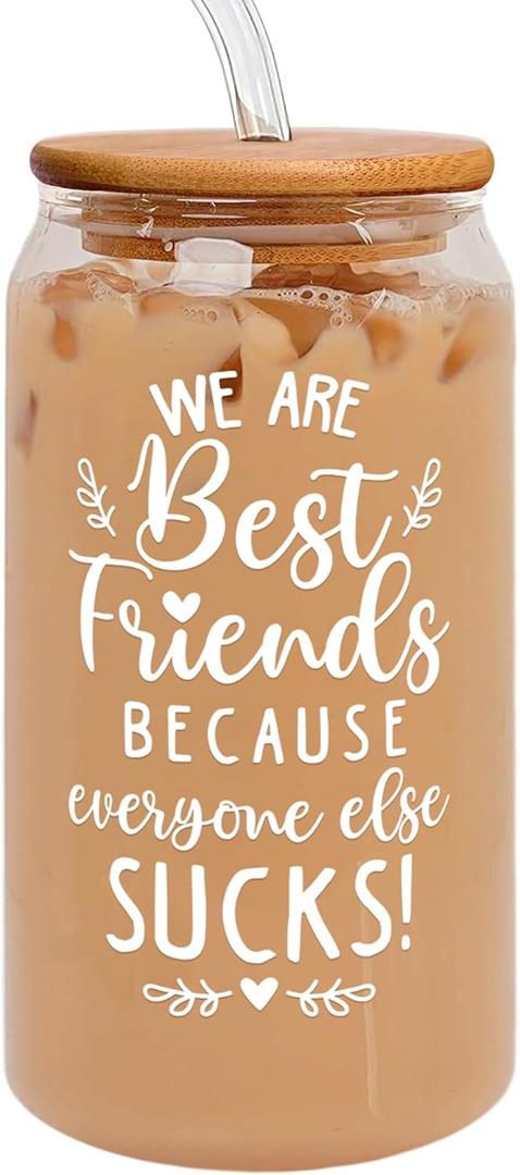 Birthday Gifts for Women Friendship - Birthday Gifts for Friends Female - Mothers Day Gifts for Friends - Friendship Gifts for Women Friends, Gifts for Best Friends, Bestie Gifts - 16 Oz Can Glass