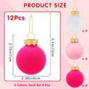 12 Pieces Velvet Valentines Day Hanging Balls Ornaments - Pink & Red Balls for Home Decor
