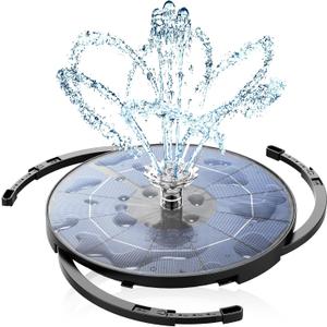 AISITIN Solar Fountain Pump for Bird Bath Upgraded 2025, 3.5W Solar Water Pump DIY Kit with 9.8ft Cord & Multiple Nozzles, Solar Bird Bath Fountain with Wire for Garden, Ponds and Outdoor (Black)
