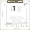 3 x Valentine Day over Door Towel Rack with 5 Hook Detachable Towel Holder Organizer Metal Cloth Hanger Farmhouse Wall Decor Love You Bye Sign Gift for Housewarming Living Room Decoration(White)