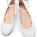 Cusolemore Ballet Flat Shoes for Women with Ankle Strap Low Wedge Heel, Cute Flats for Women, Comfortable Casual Dress Shoes 6.5