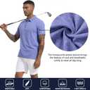 Men's Polo Shirts Short Sleeve Cotton Blend Moisture Wicking Dry Fit Performance Collared Golf Shirts for Men (Blue, XXL)