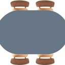 XUEBUXI SlateGray Elastic Edged Fitted Oval Outdoor Tablecloth, Waterproof Tablecloth Protector for Birthday Wedding Party Decor, Fitted for 42"x60" Oval Tables, Style 110
