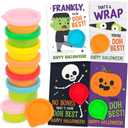 Play Dough Halloween Party Favors for Kids  30 Pack Non-Candy Gifts with Playdough and Classroom Exchange Cards, Trick-or-Treat Toys for Toddlers, Boys, and Girls, Teal Pumpkin Approved
