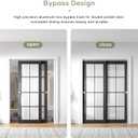EaseLife 5.3FT/64in Bypass Double Sliding Pocket Door Hardware Kit,Commercial Grade,Aluminum,Bypassing Closet Doors Track for 2 Door System,Slide Smoothly Quietly,Easy Install,No Doors