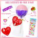 WODMAZ 24 Pack Lollipop-Shaped Stationery Set with Cards Highlighters Stickers Erasers Paperclips for Classroom Gifts Exchange, Easter Stationery Gifts, Goodies Bag Prizes
