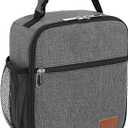 Femuar Lunch Box for Men Women Adults Small Lunch Bag for Office Work Picnic - Reusable Portable Lunchbox, Charcoal Grey