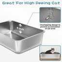 Stainless Steel Litter Box, 23.6x15.7"x6" Deep Stainless Steel Cat Litter Box Extra Large, XL Metal Litterbox for Big Cats with High Sides, Non Stick Surface, Easy to Clean