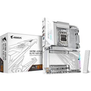 GIGABYTE X870E AORUS ELITE X3D ICE AMD AM5 LGA 1718 ATX Motherboard, Supports AMD Ryzen 9000/8000/7000 Series Processors, DDR5, 16+2+2 Power Phase, 4x M.2, PCIe 5.0, WIFI, 5 GbE, Plus
