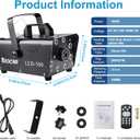 Upgraded Fog Machine, Mini Smoke Machine 2000CFM Fog Output 8 LED 13-colors Lights with Wireless Remote Support Timing, 500W Auto Spray Fogger for Christmas Halloween Party DJ Show Wedding Indoor Use