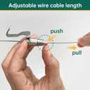 16 Pcs Picture Rail Hanging System,Picture Rail Hooks Molding Hooks Picture Rail Hangers,Adjustable Picture Wire Hooks Kit with 3ft (1 m) Length Cable with Loop,Picture Hanging Kit