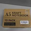 feela 15 Pack A5 Kraft Notebooks, 60 Lined Blank Pages Travel Journal Bulk, Soft Cover Notebooks for Women Girls Students, Making Plans Writing Memos Office School Supplies, 8.3 X 5.5 in