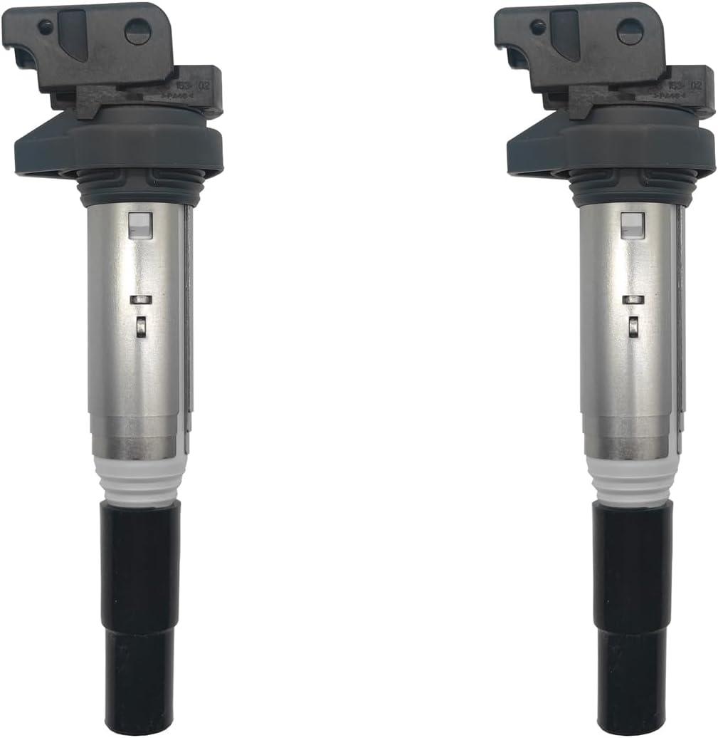 AMCC Ignition Coils pack (2Pcs) Compatible with BMW 1 2 3 4 5 6 7 seriesX3 X4 X5 X6 Z4 M3 MIN N20 N13 N14 N18 N52 N54 N55 N74 N62 N20 M54 2.5 3.0 3.0T V6 L4 Replaces: 12138616153,12137594596