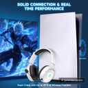 AOC Wireless Gaming Headset for PS5, 2.4GHz Gaming Headset with Mic, 45H Playtime, Immersive Surround Sound, Noise Cancelling Gaming Headphone for PS5, PC & Switch, Xbox with 3.5mm Cable - White