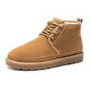 Bruno Marc Men's Winter Snow Boots FuzzyGo Cozy Suede Leather Cold Weather Warm Outdoor Casual Ankle Boots, Size 10, Chesnut, SBSB2402M