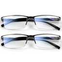 6 pack Executive Style Reading Glasses Men - Durable Readers with Blue Light Filtering - Comfortable Fit with TR90 Frames 2.0